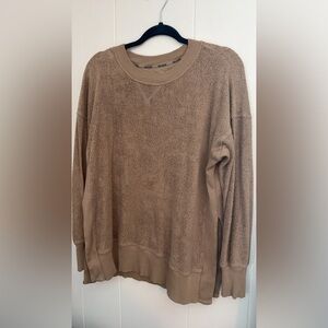 Aerie tan teddy pullover top - Small